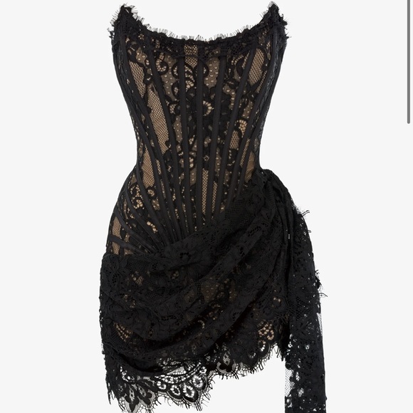 HEIRESS lace black corset dress